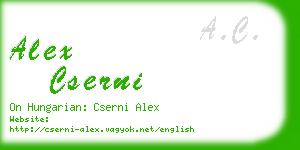 alex cserni business card